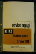 Bliss-Bliss C-75 and C-110 Service Manual. Install, Operation-C-110-C-75-01
